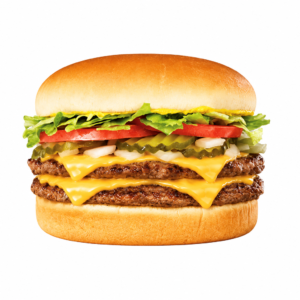 Double Meat Whataburger with Cheese (all veggies & sauces on the side)